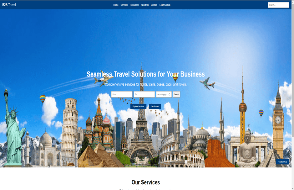B2B Travel Website